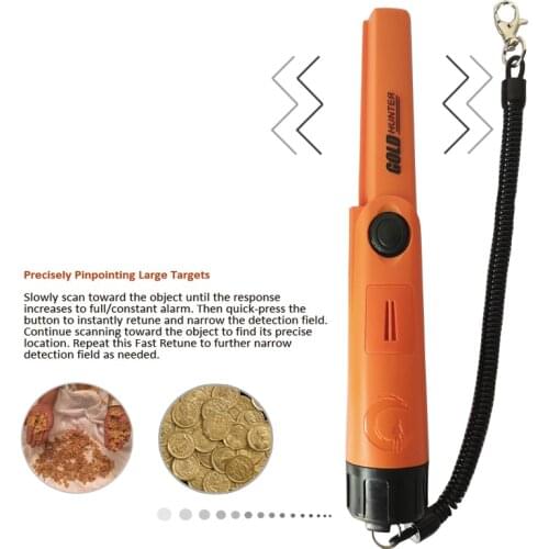 2020 new arrival high sensitivity rechargeable Waterproof pin pointer metal detector with built in lithium battery and lanyard