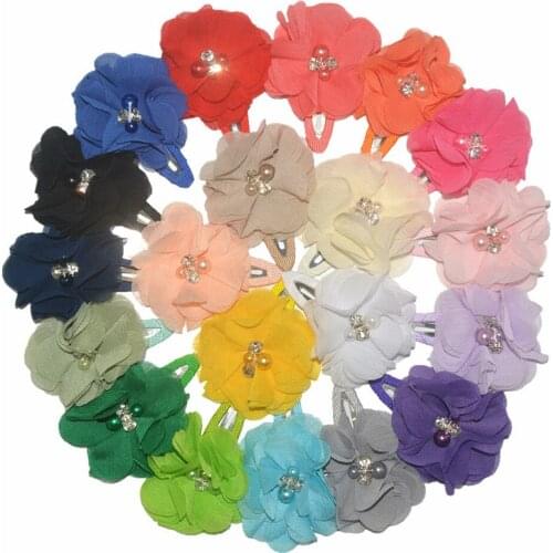 25pcs/lot, Chiffon Flower Hair Clip Girl Cute Wedding Bouquet Decoration Hair Accessories