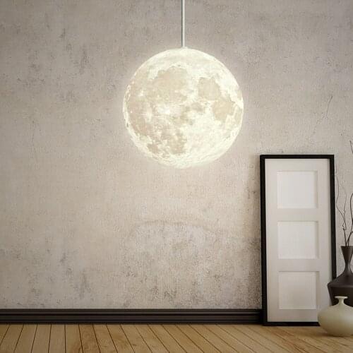 3D Print Pendant Lights Novelty Creative Moon Atmosphere Night Light Lamp Restaurant/Bar Hanging Lighting