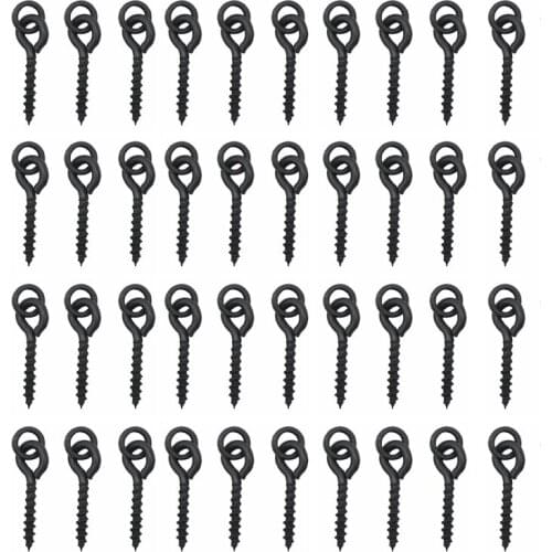 40Pcs Boilie Screw Peg with Ring Swivel Chod Rig Terminal Tackle Bait Holder Carp Fishing Accessories