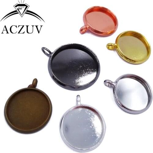 500pcs 10mm 12mm 14mm 16mm 18mm 20mm 25mm Round Charms Bezel Pendant Blank Glass Cabochon Base Setting BPSK001