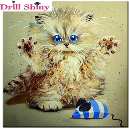 5d diamond embroidery colorful cats diamond painting animal square diamond mosaic cross stitch diamond embroidered picture