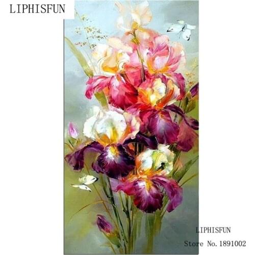 5D Diy Diamond Painting Crafts Diamond Embroidery Flowers Colorful Iris Resin Square Rhinestones Hobby Home Decor