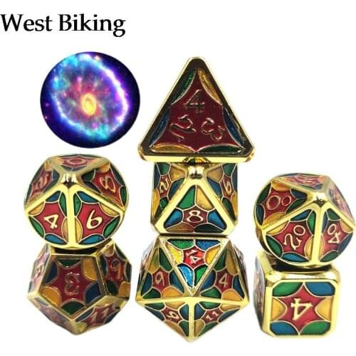 7 Pcs/Set Alloy Metal Polyhedral Dices D20 D12 D10 D8 D6 D4 for DND RPG MTG Tabl