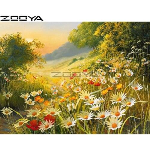 5D DIY Diamond Painting Cross-Stitch Kits Diamond Embroidery Chrysanthemums Rhinestone Painting Mosaic Pictures Home Decor R1284