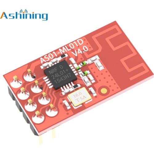 AS01-ML01D 2.4GHz 0dBm Wireless Communication Transceiver Module NRF24L01P PCB Antenna