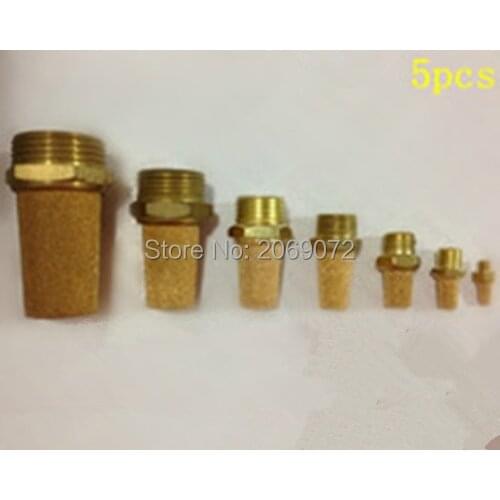 Free Shipping 5Pcs Pneumatic 1/4" PT Thread Absorb Noise Exhaust Silencer Muffler