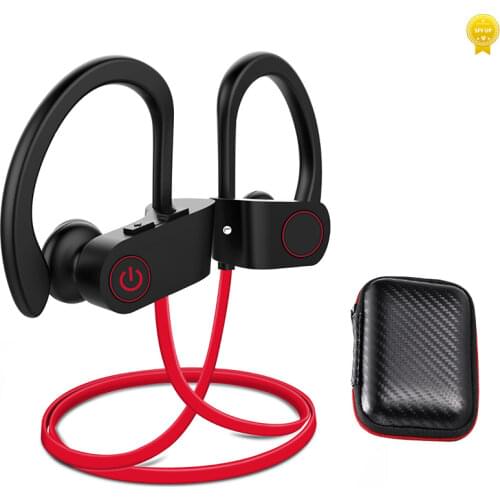 Bluetooth Headphones,V5.0 IPX7 Waterproof Earphone with CVC6.0 Noise Canceling Mic HiFi Stereo Wireless Sweatproof Sport Earbuds