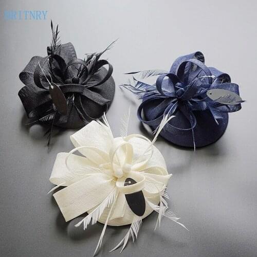BRITNRY New Arrival Linen Wedding Hat 3 Colors Elegant Bride Hat For Wedding Party High Quality Wedding Accessories