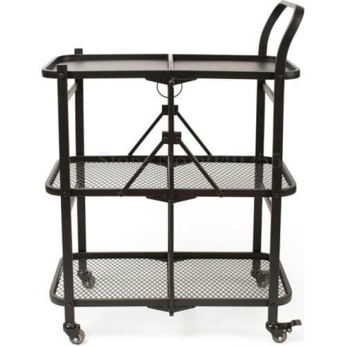 Household folding dining cart trolley mobile dining car hotel commercial trolley bathroom living room wine cart rack
