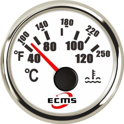 Marine Boat Yacht Water Temperature Temp Gauge 9-32V 40-120 Centigrade 52mm 2 Inch 316L Bezel