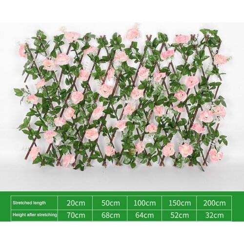 Wooden Artificial Flower Leaves Garden Fence Decoration Screening Expanding Trellis Privacy Screen Screen Outdoor Indoor Use