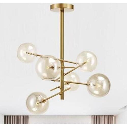 Replica lamp designer chandelier Gold Glass Bubble lamp Dining room Kitchen restaurant sphere chandelier hanging light luster