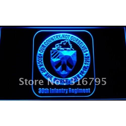 F182 30th Infantry Regiment Army LED Neon Light Signs with On/Off Switch 20+ Colors 5 Sizes to choose
