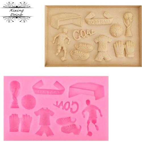 Football series silicone mold soft candy cake decorative mold chocolate clay Candy Mold