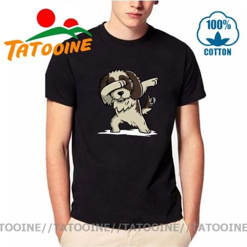 Tatooine Dabbing Shih Tzu T shirt man Funny Shih Tzu Dog Dab T-shirt Mens Pet Dog Fans Best Gift tshirt Custom Leiusre Clothing