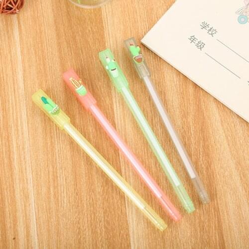 Cactus Gel Pen Cute Stationery Kawaii Pens New Student Gel Pen Writing Black Ink Gel Pens School Supplie Kawaii School Supplies