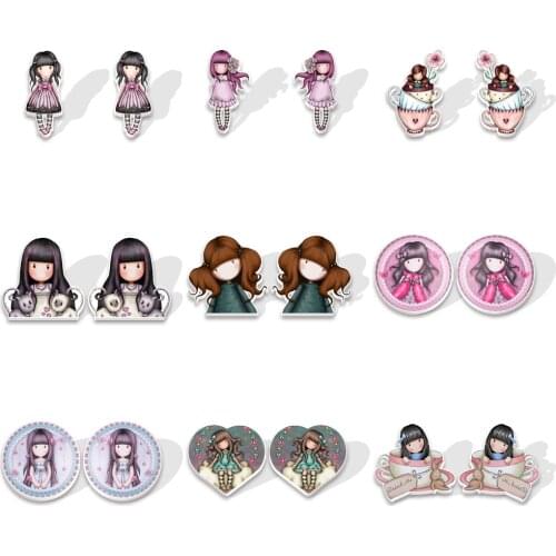 Cute Cartoon Baby Girl Stud Earrings For Girls Gift Jewelry Accessories