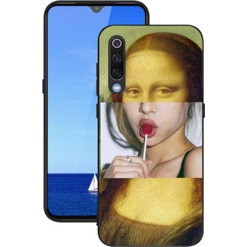 QAQsam Soft TPU Silicone For Xiaomi Mi CC9 CC9e Case Back Cover Cartoon Art Painted Cases