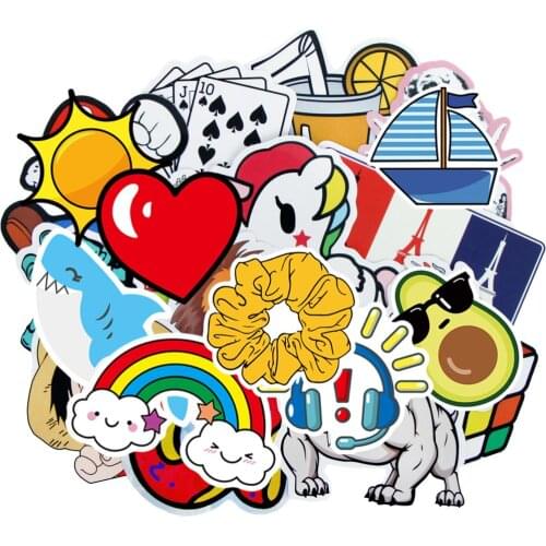 Random 50 Pcs Stickers Pack Vsco Girl Anime Sticker Decals for Car Laptop Skateboard Book Luggage Guitar Fridge Bicycle Toy
