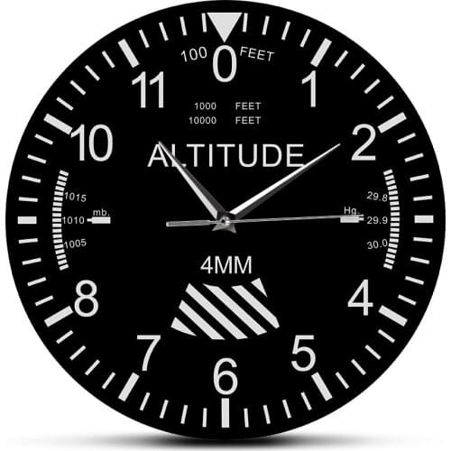 Altimeter Wall Clock Tracking Pilot Air Plane Altitude Measurement Modern Wall Watch Classic Instrument Home Decor Aviation Gift