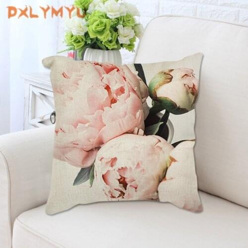 New Decorative Pillowcase Cushion For Sofa Flower Printed Pillow Chair Car Cushion Christmas Home Decoration