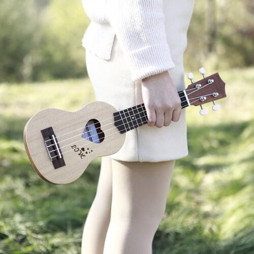 New Lovers Heart-shaped Log Color Coffee Ukulele Spruce +Sapele Open Tunes Ukulele
