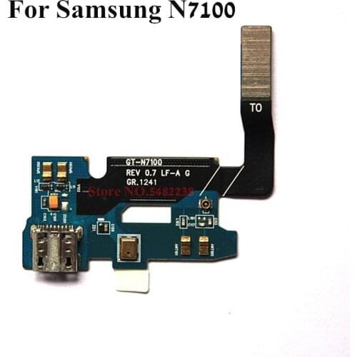Original USB Charging Dock Port Flex cable For Samsung N7100 GT-N7108 N7100 Charger plug board+Microphone Replacesment parts