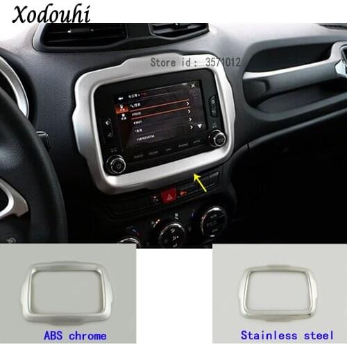 For Jeep Renegade 2016 2017 2018 2019 2020 Body Navigation Pannel Central Frame GPS Lamp Molding Middle Matte Cover Stick Hoods