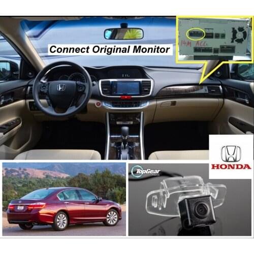 Connect Original Factory Screen / Monitor Car Camera For HONDA For Accord MK9 2013 2014 2015 High Quality Rear View Back Up Cam