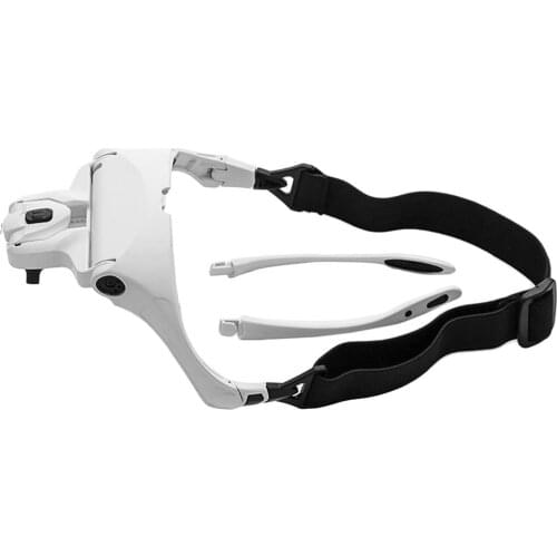 Portable Head Wearing Magnifying Glass Lens Eyeglass Mount Bracket Headband Magnifier With 2 LED Lights 5 Replaceable Lenses