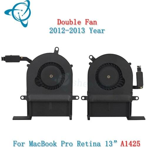Shenyan Original cooling fan Right+Left for Macbook Por 13"A1425 2012 MD212 MD213 EMC 2557 EMC 2672 MD212xx/A