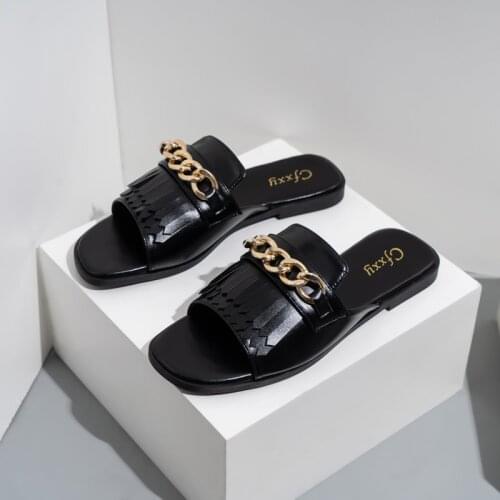 2021 Summer New Women Slippers Open-toe Flat Slippers Fashion Buckle Beach Slides Casual Flip Flops Women Shoes Femme Sandals