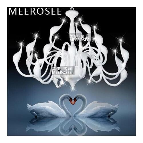 Modern White Swan Chandelier Lighting Fixture Fitting Black Romantic Swan Hanging Lamp Suspension Drop Light Lamparas Lamp