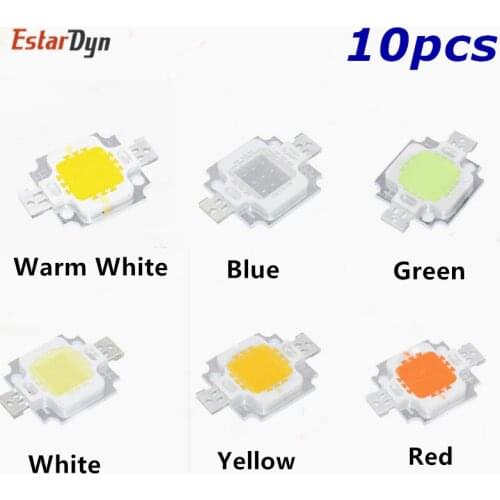 10PCS 10W white/warm white/Red/green/blue/yellow Led chip 10w Lamp beads 10W chip led 10W LED chip Integrated High power