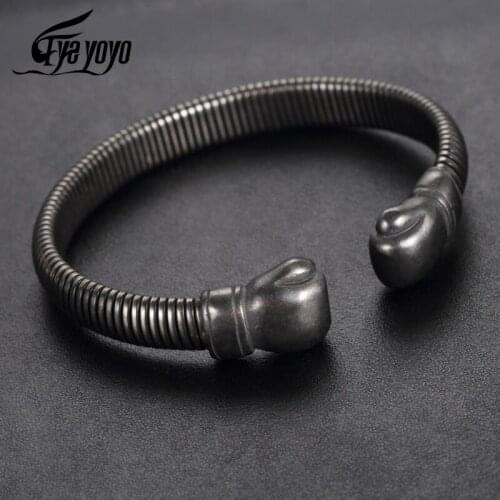 Unique Chain Link Braided Open Cuff Gloves Bangles Vintage Stainless Steel Sporty Men Outdoor Charm Bracelets Pulsera de hombre