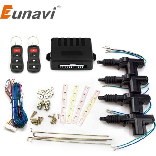 Eunavi Universal Auto central lock Car Power Door Lock Actuator 12-Volt Motor (4 Pack) Car Central Locking Keyless Entry System