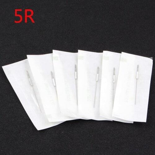 YILONG 100pcs Permanent Makeup Eyebrow Tattoo 5 Round Needles Microblading Needle