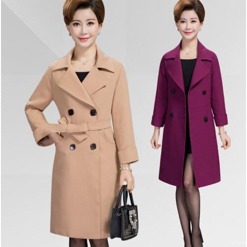 Womens Windbreaker Plus Size 4xl 5xl Long Trench Coat Female Overcoat Autumn Womens Clothing Coats Abrigo Mujer KJ223