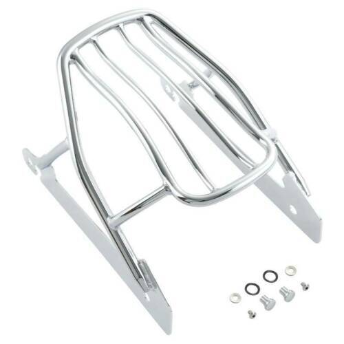 Motorcycle Black/Chrome Rigid Solo Luggage Rack For Harley Dyna Street Bob FXDB Super Glide Custom FXDC 2006-17