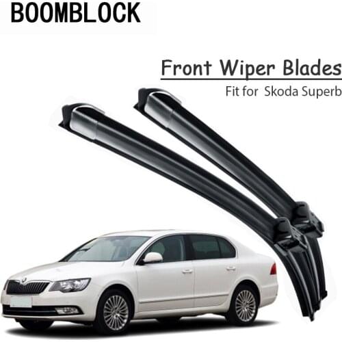 BOOMBLOCK 2pc Car Windshield Rubber Wiper Blades Arm Kit For Skoda Superb B5 B6 B8 2018 2017-2001