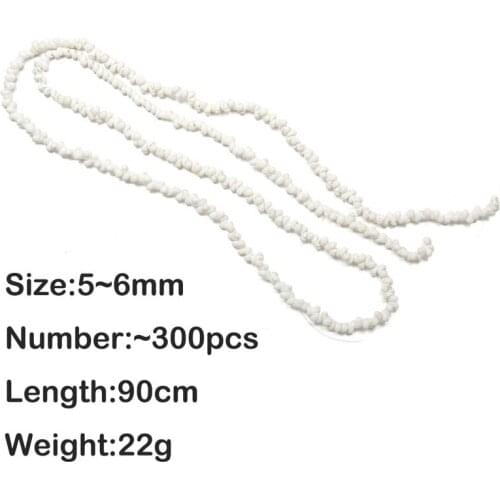 300pcs Natural Shell Beads 90cm Snail Shape Loose Beads Yellow for Jewelry Making DIY Bracelet Necklace Accessories Size 5-6mm