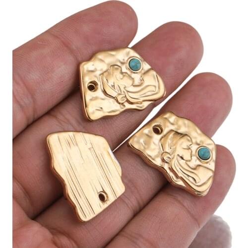 5pcs Lot Gold Stainless Steel Pendant Blessed Virgin Mary Charm Pendants Base for DIY Necklace Bracelet Keychain Jewelry Making