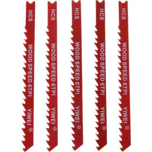 5pcs Durable U-shank High Carbon Steel 6 TPI Reciprocating Saw Blade Cutter For Wood Jig Cutting