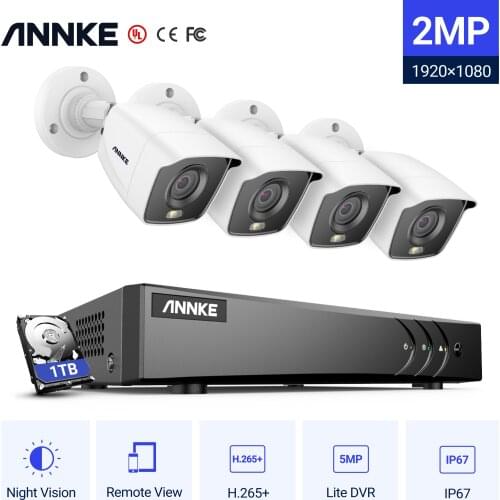 ANNKE 8CH 1080P Full Color Night Vision CCTV Outdoor/Indoor Security Camera System for Home/Business