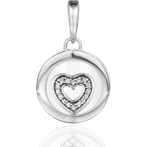 100% 925 Sterling Silver Floating Locket Heart Dangle Charms Beads for Jewelry Making Fits Europe Original Bracelets Bijoux
