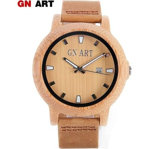 GNART Wooden Watches Men Luxury Watch Brand Mens Wood Quartz Watch for Men Leather Women Watches relogio feminino