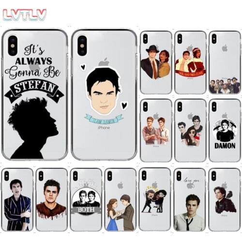 The Vampire Diaries Stefan Damon DIY Painted Phone Cover for iPhone 11 12 pro XS MAX 8 7 6 6S Plus X 5 5S SE XR cover