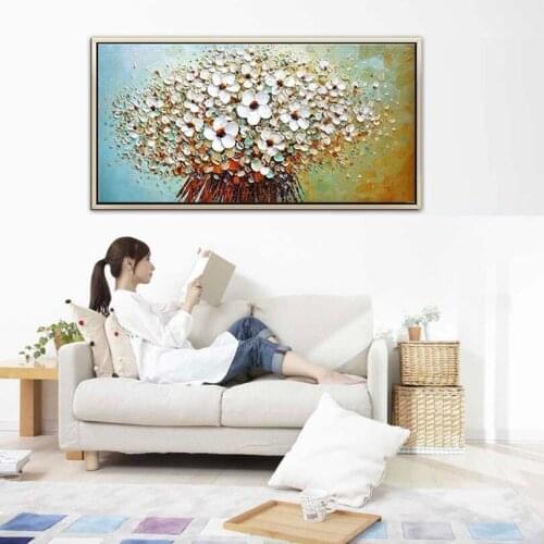 DONGMEI OILPAINTING Hand painted oil painting Home Decor High quality knife painting flower pictures DM182821