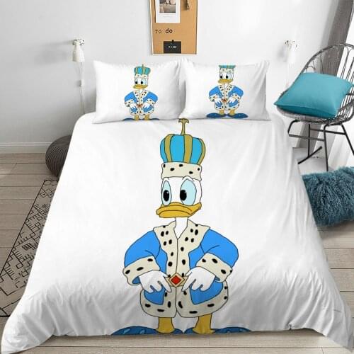 Disney Bedding Set Donald Duck Pattern Children Boys and Girls Duvet Bed Cover Pillowcase Bedroom Decor Gift Home Textile